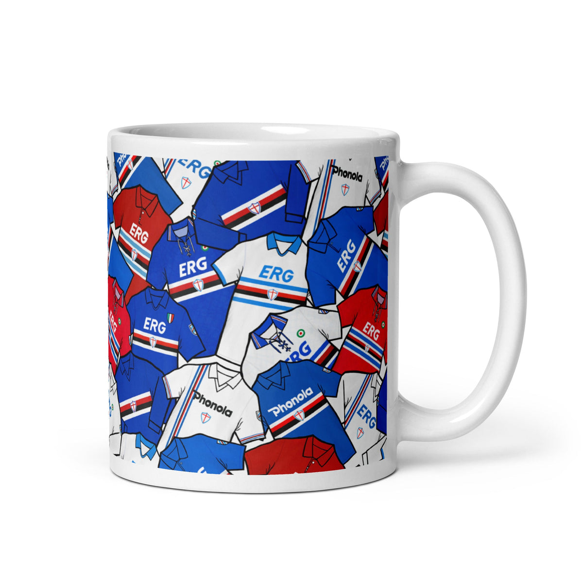 Sampdoria Retro Shirts Collage Ceramic Football Mug
