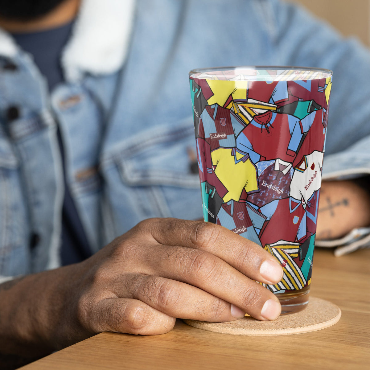 Burnley Retro Inspired Jerseys Shaker Pint Glass