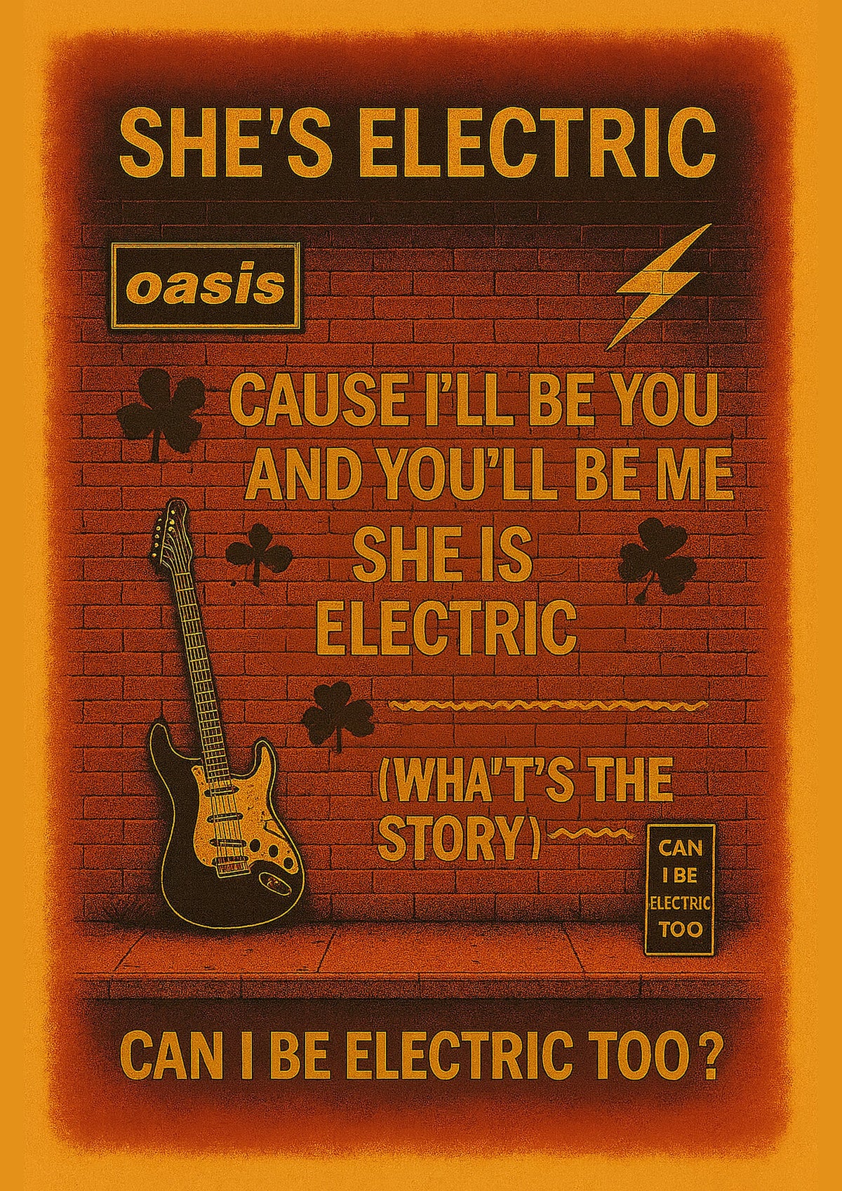 She's Electric - Oasis Inspired Graffiti Poster