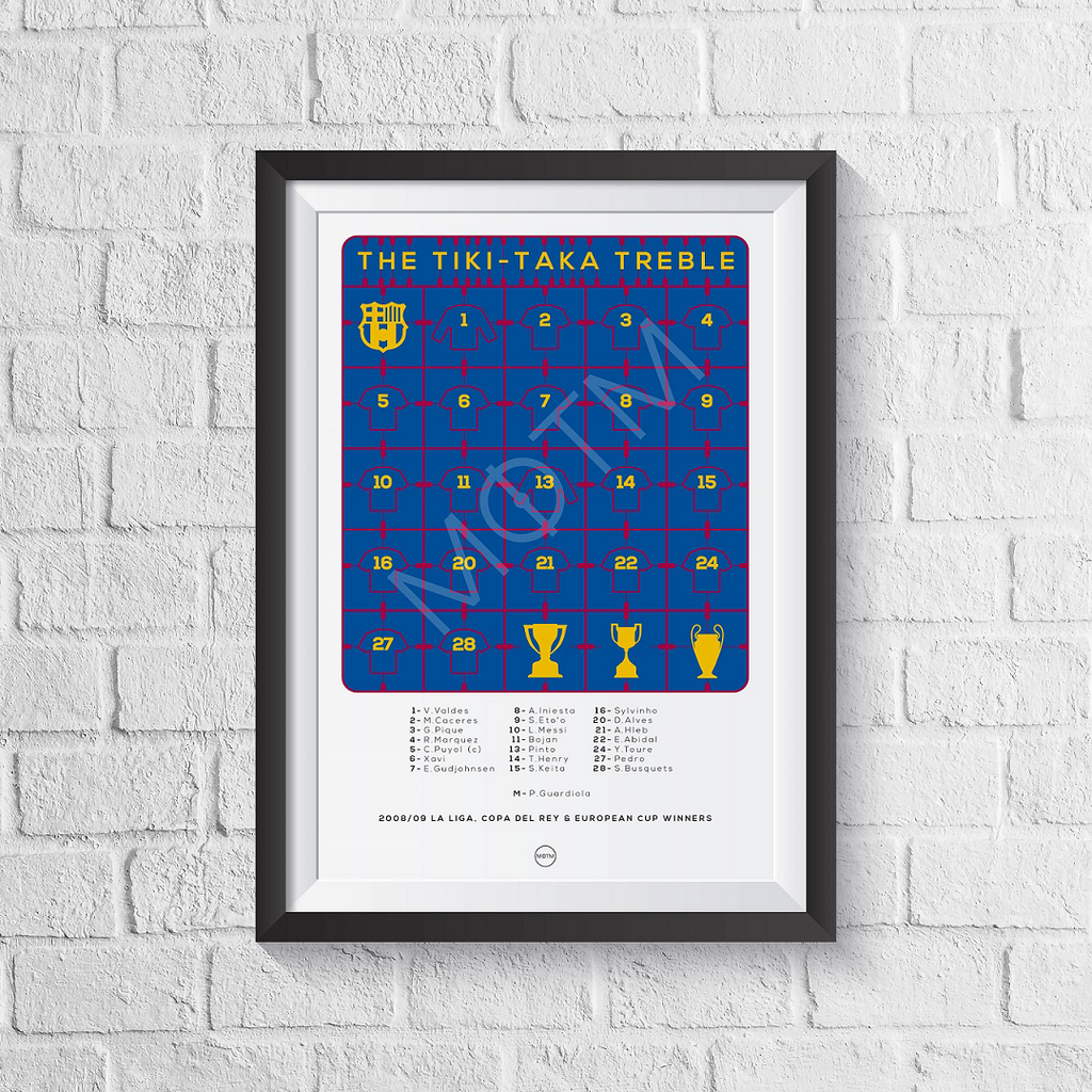 FC Barcelona 'Tiki-Taka Treble' 2008/2009 Print