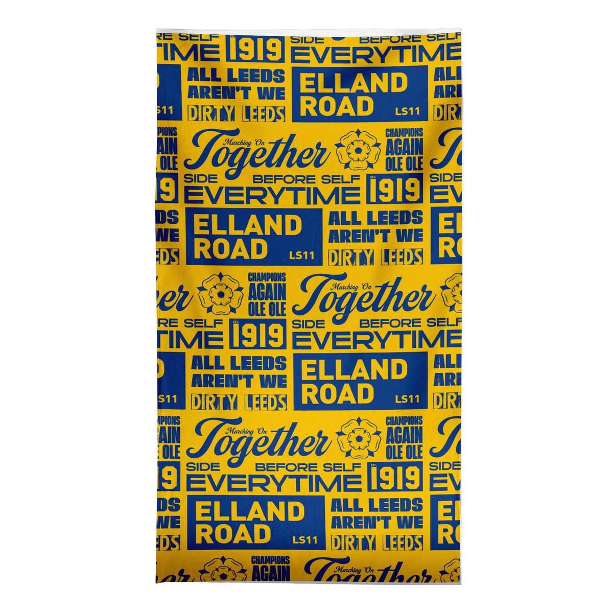 Leeds - Word Montage - Yellow & Blue Beach Towel - Microfibre Retro Beach Towel - 150cm x 75cm