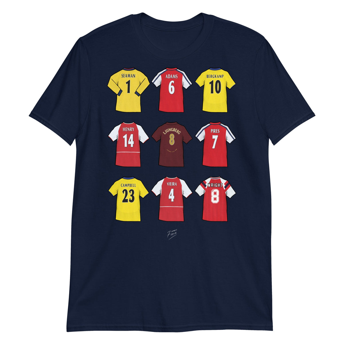 Gunners Legends Shirts Illustrated Football T-Shirt