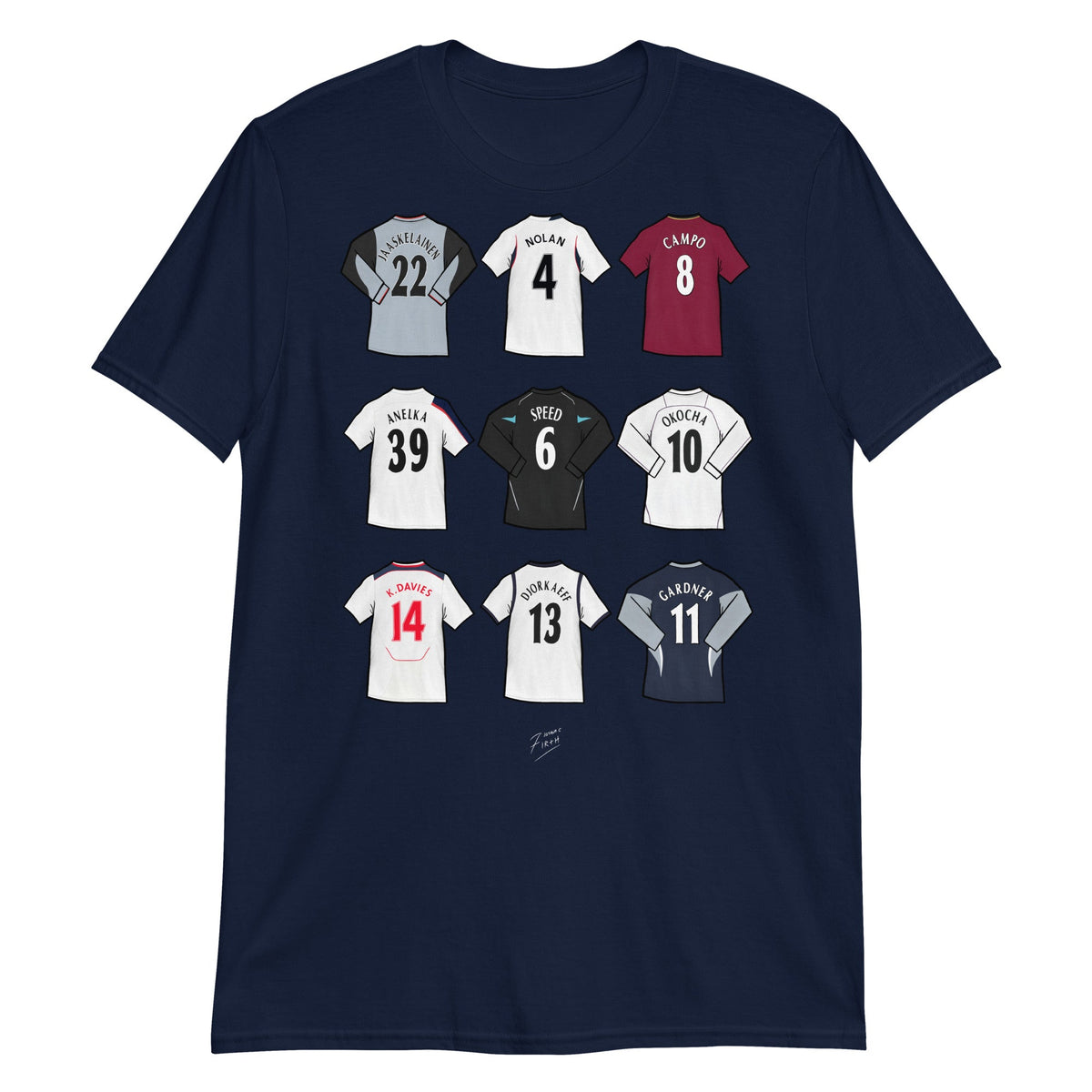 Bolton Legends Shirts Illustrated Football Themed T-Shirt