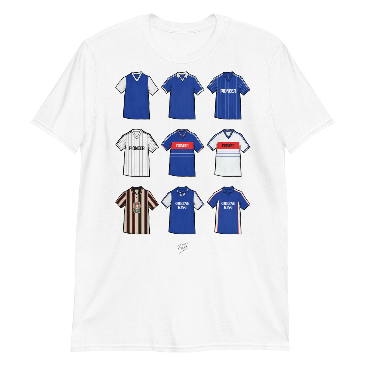 Ipswich Retro Shirts Illustrated Football T-Shirt