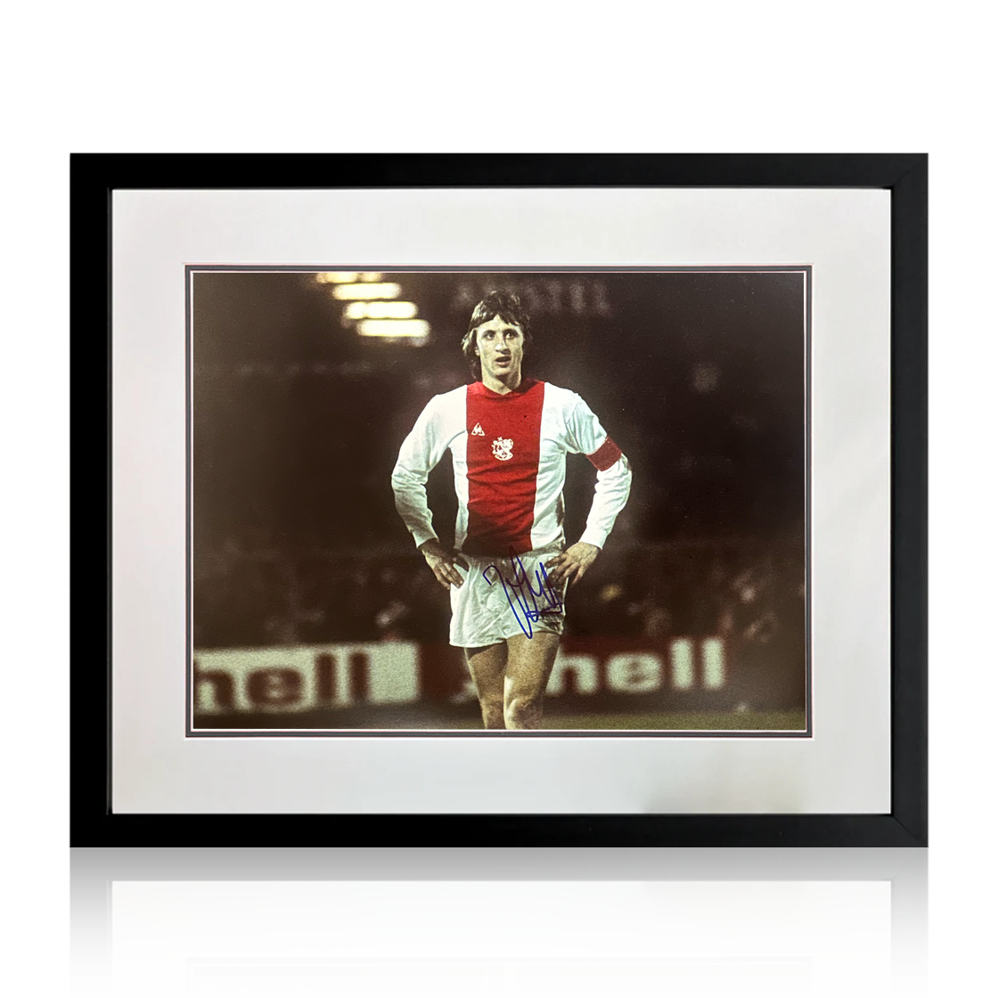 Johan Cruyff Signed AFC Ajax Photo Deluxe Mount Frame (ACG Authentication)